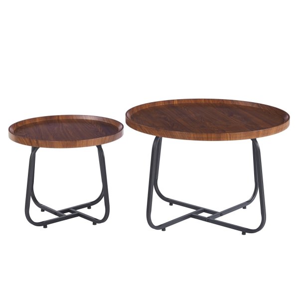Lot de 2 Tables d'Appoint Thea Pieds Noirs | Ukukhome
